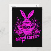 Roze Graffiti paashaas Briefkaart (Voorkant / Achterkant)