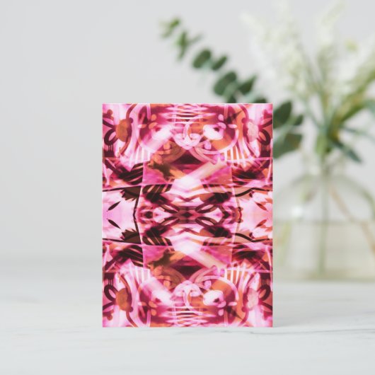 Roze graffiti-patroon briefkaart (Staand voorkant)