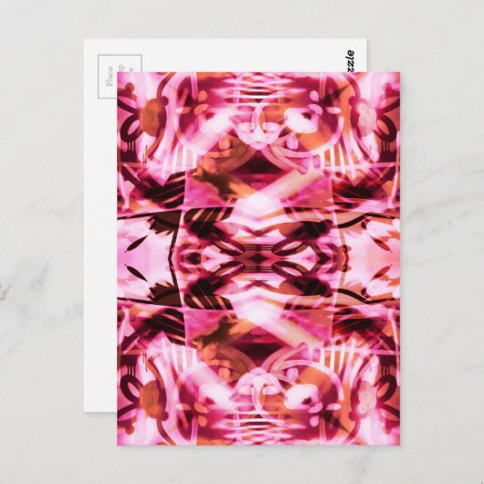 Roze graffiti-patroon briefkaart (Voorkant / Achterkant)