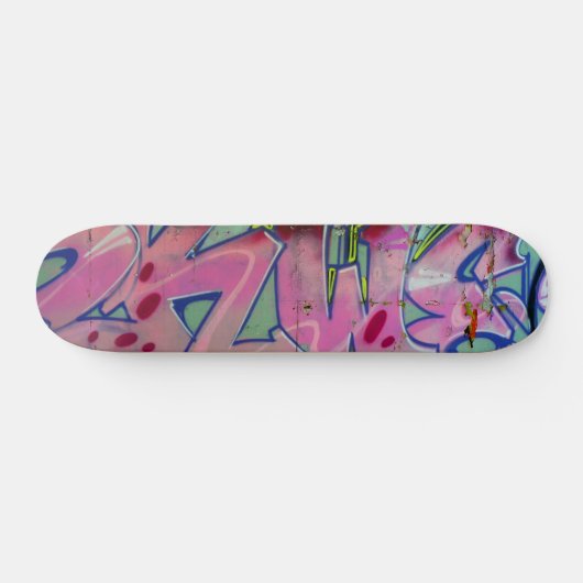 Roze graffiti skateboard. persoonlijk skateboard (Horizontaal)