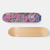 Roze graffiti skateboard. persoonlijk skateboard (Horizontaal)