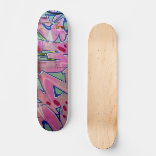 Roze graffiti skateboard. persoonlijk skateboard (Voorkant)