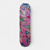 Roze graffiti skateboard. persoonlijk skateboard (Voorkant)