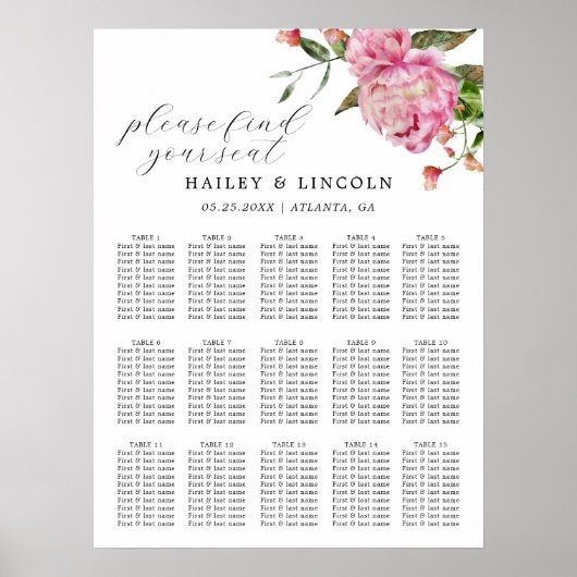 Roze grafiek voor de bevestiging van het huwelijk poster (Voorkant)