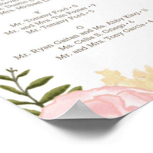 Roze grafiek voor de bevestiging van het huwelijk poster (Hoek)