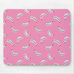 Roze grafische bananen - vet patroon van tropisch  muismat