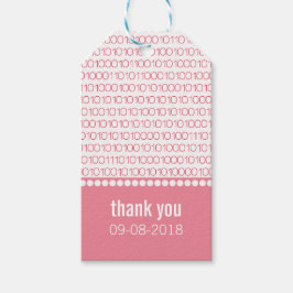 Roze grafische Binaire Code CadeauLabels