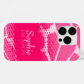 Roze grafische dier iPhone hoes (Achterkant (horizontaal))