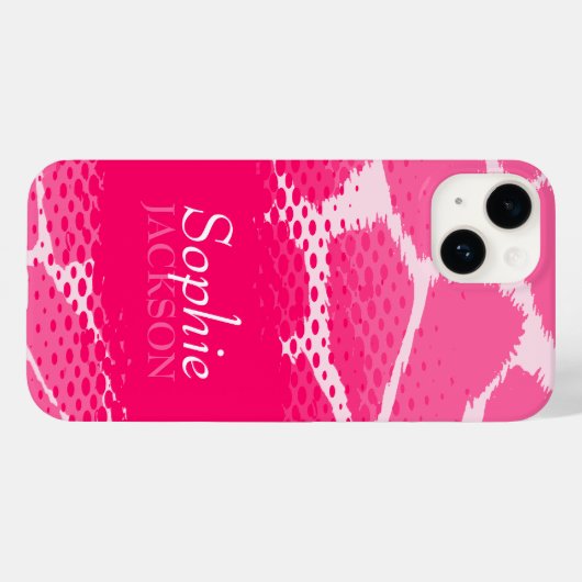Roze grafische dierbenaming Case-Mate iPhone case (Achterkant (horizontaal))