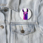 Roze grafische Llama Ronde Button 5,7 Cm (In situ)