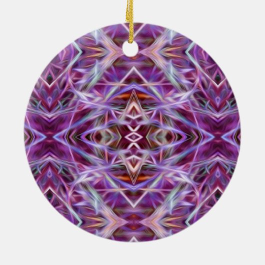 Roze grafische Mandala Keramisch Ornament (Achterkant)