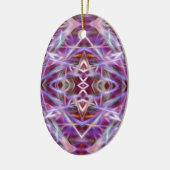 Roze grafische Mandala Keramisch Ornament (Links)