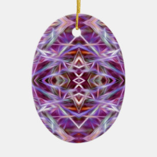 Roze grafische Mandala Keramisch Ornament