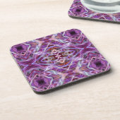 Roze grafische Mandala Onderzetter (Linkerzijde)