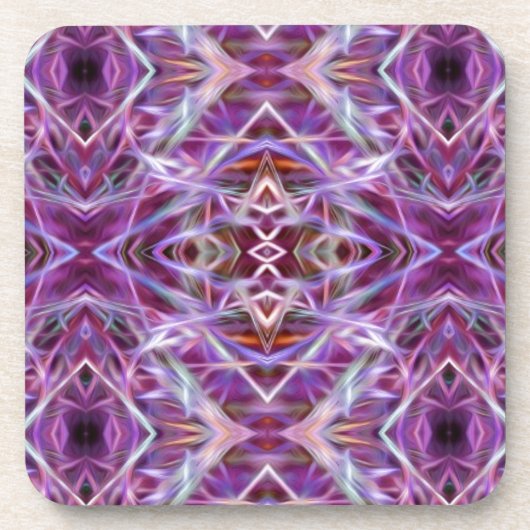 Roze grafische Mandala Onderzetter (Voorkant)