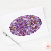 Roze grafische Mandala Ovale Sticker (Envelop)