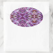Roze grafische Mandala Ovale Sticker (Tas)
