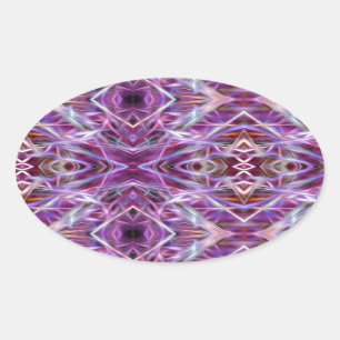 Roze grafische Mandala Ovale Sticker