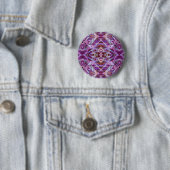 Roze Grafische Mandala Ronde Button 5,7 Cm (In situ)