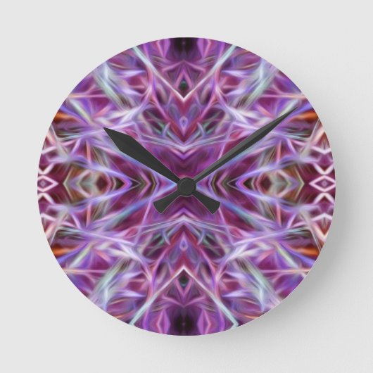 Roze grafische Mandala Ronde Klok (Voorkant)