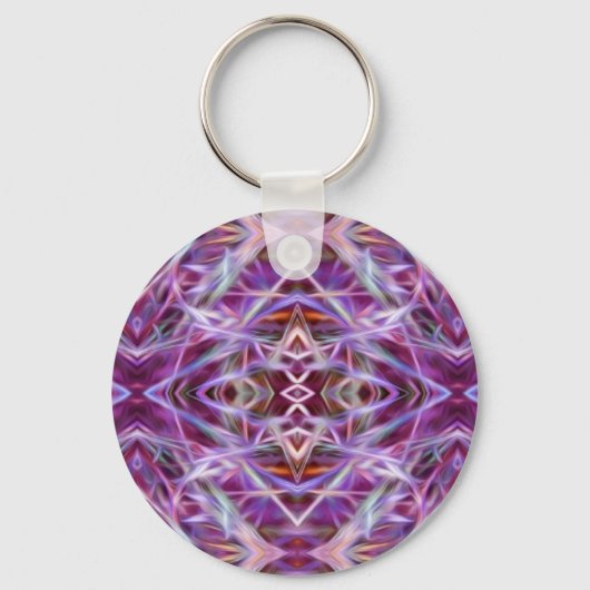 Roze grafische Mandala Sleutelhanger (Voorkant)