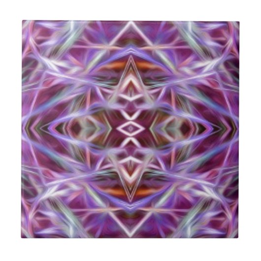 Roze grafische Mandala Tegeltje (Voorkant)