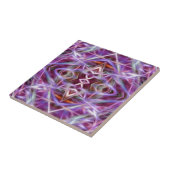Roze grafische Mandala Tegeltje (Zijkant)