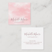 Roze grafische waterverf, minimaal professioneel vierkante visitekaartje (Voorkant / Achterkant)