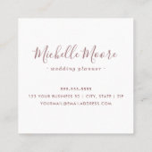 Roze grafische waterverf, minimaal professioneel vierkante visitekaartje (Achterkant)