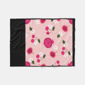 Roze Granaatappel Fruit Cherry Bloemen Daisy Stick Fleece Deken (Voorkant (Horizontaal))