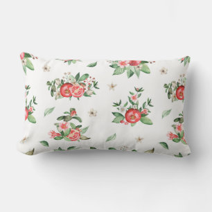Roze Granaatappel Fruit en Bloom Lumbar Kussen