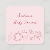 Roze granaatappel Herfst Vrijgezellenfeest QR Code Informatiekaartje (Achterkant)