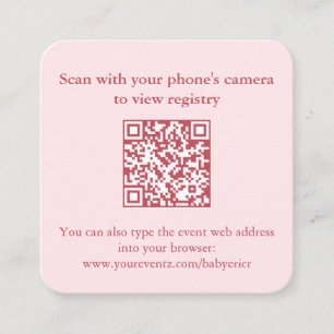 Roze granaatappel Herfst Vrijgezellenfeest QR Code Informatiekaartje
