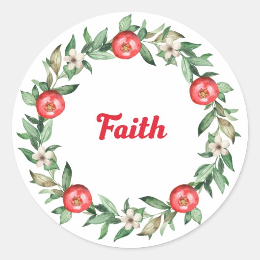 Roze granaatappel Spirituele Stickers - Faith (Voorkant)