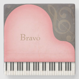 Roze Grand Piano Fairytale Style Music Stenen Onderzetter