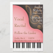 Roze Grand Piano Vocal Overweging Poster & Program (Voorkant / Achterkant)