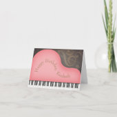 Roze Grand Piano Whimsical Custom Birthday Kaart (Voorkant)