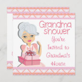 Roze Grandma Baby shower Kaart (Voorkant / Achterkant)