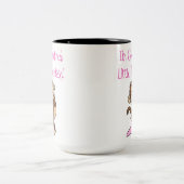 Roze Grandmas Kleine aap Tweekleurige Koffiemok (Center)