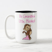 Roze Grandmas Kleine aap Tweekleurige Koffiemok (Links)