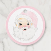 Roze Grandmillenial Santa Labels,  Kerstman Bedankjes Labels (Voorkant)
