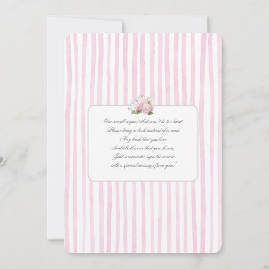 Roze Grandmillennial Teddy Bear Baby shower Girl Kaart (Achterkant)