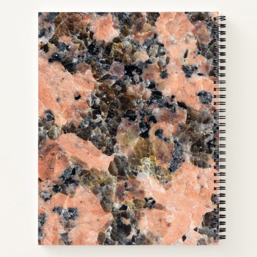 Roze Graniet Rock met Jouw naam en Monogram op Notitieboek (Achterkant)