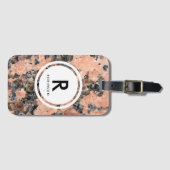 Roze Graniet Rock Monogram Bagagelabel (Voorkant (horizontaal))