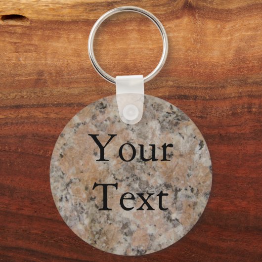 roze graniet sleutelhanger (Voorkant)