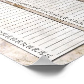 Roze granieten eeuwigdurende verjaardagskalender poster (Hoek)