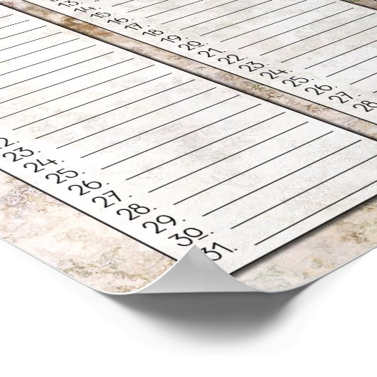 Roze granieten eeuwige verjaardagskalender poster (Hoek)