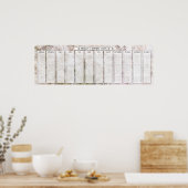 Roze granieten eeuwige verjaardagskalender poster (Keuken)