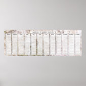 Roze granieten eeuwige verjaardagskalender poster (Voorkant)