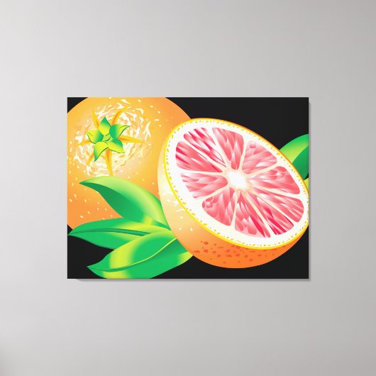 Roze grapefruit canvas afdruk (Voorkant)